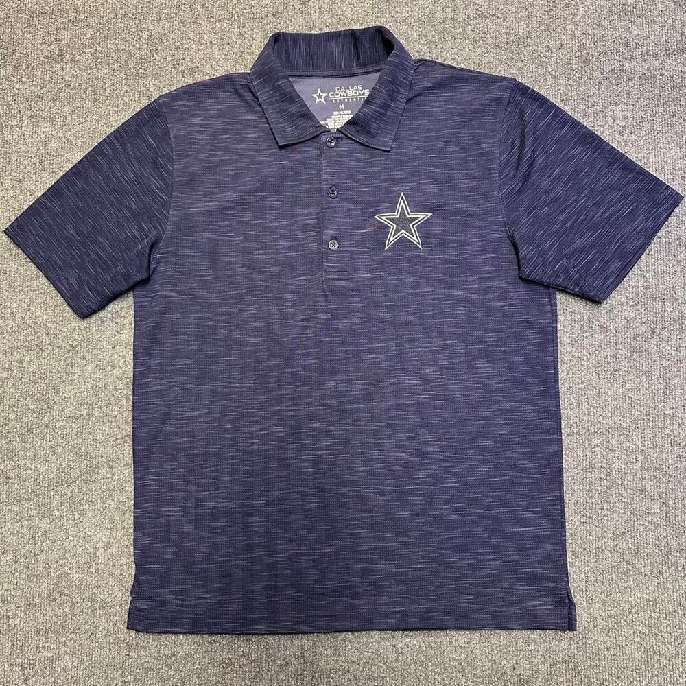 Antigua Men’s Dallas Cowboys Layout Polo Shirt Heather Navy NFL Collared Shirt M